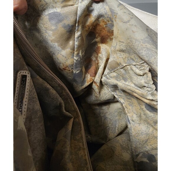 Elliott Lucca Handpainted Intreccio Peacock Leather Tote Bag - Picture 10 of 13